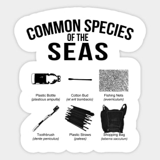 Stop Plastic Pollution Common Species of The Seas Sticker